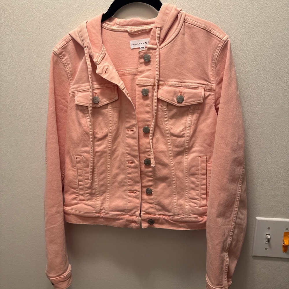 LOFT Peach Jean Jacket with Hood